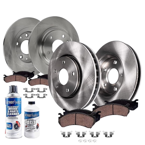 Detroit Axle - FWD Brake Kit for 16-18 Mazda CX-3 11.02" inch Front and 11.06" inch Rear Disc Brake Rotors Ceramic Brakes Pads with Hardware 2016 2017 2018 Replacement