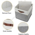 thumbnail image 3 of Storage Cubes 13 inch, Collapsible Sturdy Cube Storage Bins With Handles for Organizing,Fabric Storage Baskets for Shelves Nursery Closet Home Organization (White&Grey-4 Pack), 3 of 5