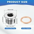 thumbnail image 2 of Uxcell M20 Metric Inner Hex Head, 4 Pcs Thread Sensor Plug Standard Pipe Fitting Plug, 2 of 7