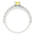 thumbnail image 4 of Clara Pucci 18K White Gold Emerald Cut 0.5Ct Simulated Yellow Diamond Engagement Ring + Matching Band - Luxury Box Included, 4 of 7