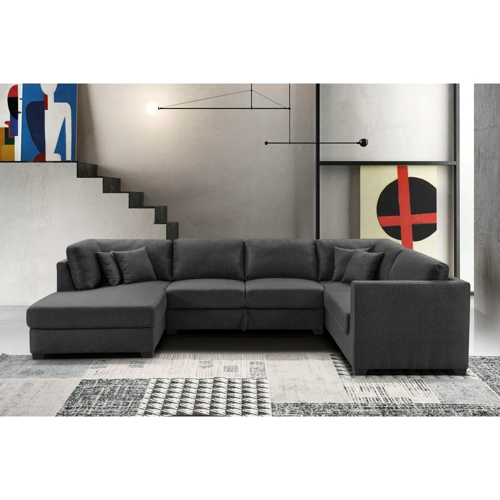 Gray U-Shape Sectional Sofa with Storage - Walmart.com - Walmart.com