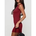 thumbnail image 4 of Vestido Wenrine, minivestido de verano sin espalda para mujer, acanalado rojo, 4 of 5