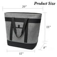 thumbnail image 3 of Cooler Bag Large Insulated Reusable Grocery Bag Transport Cold Hot Food Apply to Delivery Bag Travel Picnic Cooler 20"×8"×15" Gray, 3 of 7