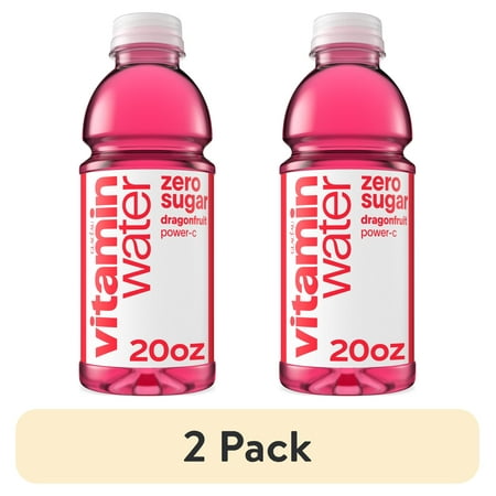 (2 pack) vitaminwater Power-C Zero Sugar Dragonfruit Flavored Water Beverage Bottle, 20 fl oz