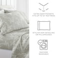 thumbnail image 6 of Noble Linens 4 Piece Pattern Microfiber Bed Sheets Set, Distressed Willow Light Gray, Queen, 6 of 11