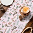 thumbnail image 3 of Pink Bunny Floral Easter Table Runner - 90 Inch Long Elegant Pastoral Spring Floral Rabbits Cotton and Linen Blended Dress Scarves Farmhouse Table Runner for Kitchen Dining, Coffee Table, 13" x 90", 3 of 8