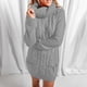 thumbnail image 2 of Vestido casual de punto con cuello alto, manga larga y bolsillo, vestido tipo suéter suelto para mujer, 2 of 6