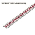 thumbnail image 2 of Uxcell 5 Yard 9mm 3 Rows Crystal Rhinestone Diamond Close Chain Trim Claw Cup Chain for Sewing,Silver Rose Red White, 2 of 4