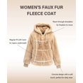 thumbnail image 3 of Chaqueta de piel sintética Bellivera 1712014 para mujer, color caqui XXL, 3 of 6