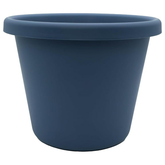 The HC Companies 14 Inch Round Classic Planter, Plastic Plant Pot, Slate Blue
