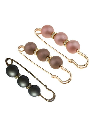 6 Pieces Sweater Shawl Clips Set, Include Double Faux Pearl Brooch Pins And  Crystal Shawl Clips