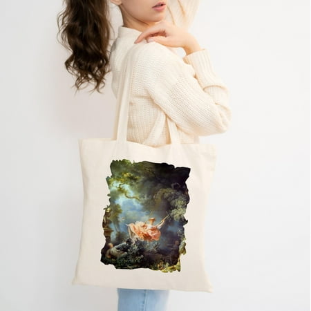 vintage Fragonard_s The Happy Accidents of the Swing Famous Painting Gift Tote Bag-TH37434