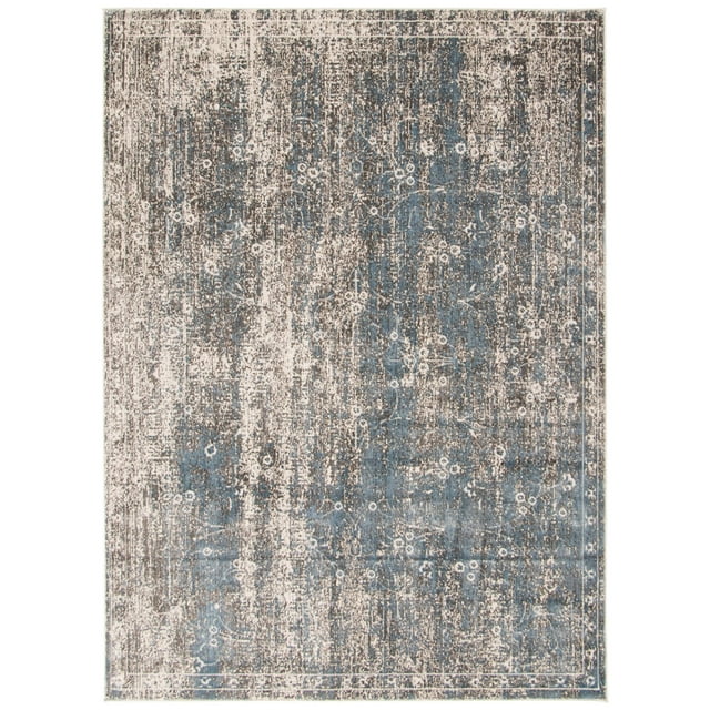 Isla Grey/Blue Polypropylene Rug 3'11" x 5'11"