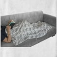 thumbnail image 5 of Animal Soft Flannel Fleece Blanket, Continuous Vintage Engraved Style Sketch Drawn Pattern of Wild Creature, Cozy Plush for Indoor and Outdoor Use, 50" x 60", Charcoal Grey and White, by Ambesonne, 5 of 5
