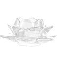 thumbnail image 2 of Portavelas budista con forma de loto, pequeño soporte de vidrio para velas, base para lámpara de mantequilla, 2 of 8