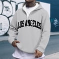 thumbnail image 1 of MHFRRA Sudadera con Capucha y Cremallera de Un Cuarto con Estampado de Letras, Suave y Cómoda, para Uso Informal, Sudadera Deportiva Ligera Gris claro, 1 of 3