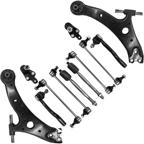 Frenzybro Compatible With 2007-2011 Toyota Camry 12Pc Suspension Kit Control Arms Tie Rods Sway Bar