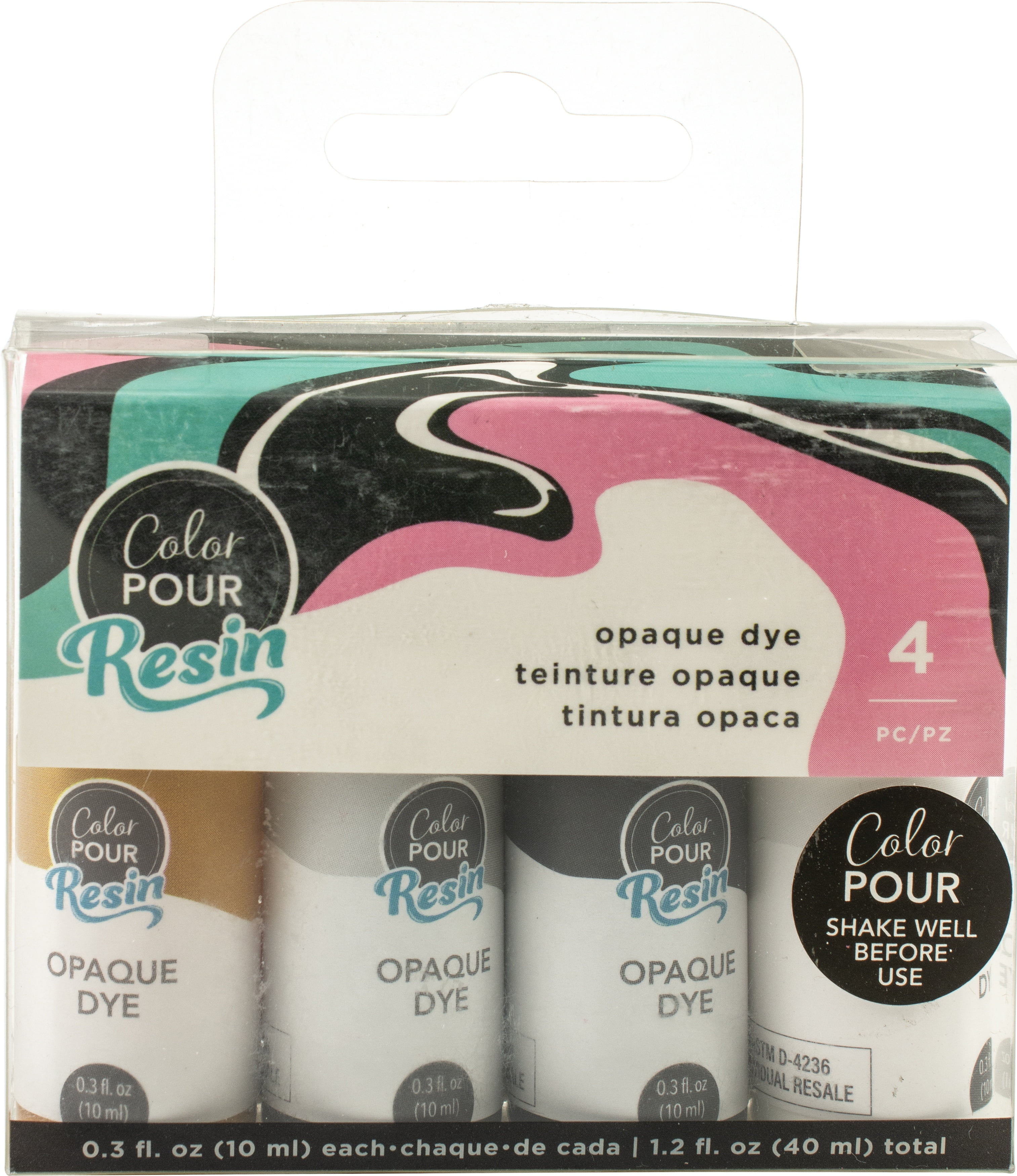 American Crafts Color Pour Resin Dyes .3oz 4/PkgOpaque Metallic