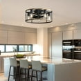 thumbnail image 5 of 20 Inch Indoor Caged Ceiling Fan with Light Remote Control Led Bulb Ceiling Fan,Black Metal Electrical Appliances Fans, 5 of 8