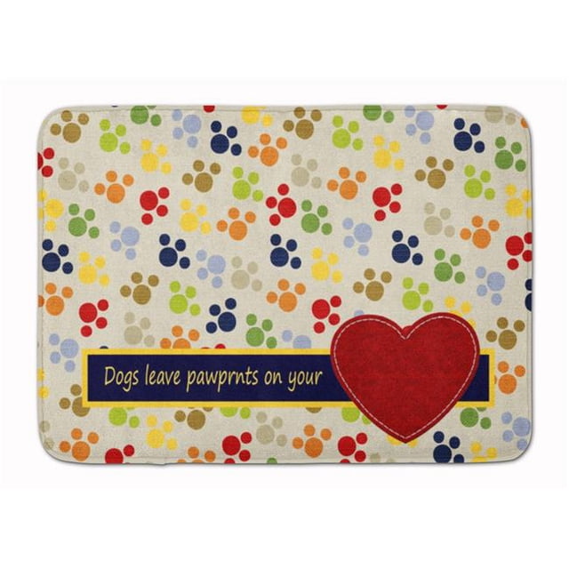 Carolines Treasures SB3054RUG Dogs leave pawprints on your heart Machine Washable Memory Foam Mat