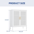 thumbnail image 2 of AENKYO Heavy-Duty Steel Cabinet with Ventilated Grid Doors & Gold Handle, Adjustable Shelves, for Home & Office, White, 2 of 8