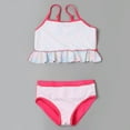 thumbnail image 5 of Girls Swimsuits 2 Piece Beach Tankini Swimwear Striped Ruffle Kids Bathing Suits Girls 4-5 Years, 5 of 5