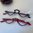 thumbnail image 5 of 4 Pairs of Blue Light Blocking Half Rimless Red Reading Glasses for Women Men Half Moon Fashion Spring Hinge plastic Readers +1.50, 5 of 7