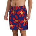 thumbnail image 2 of Salouo Red Floral Pattern Swim Trunks for Men,Men's Hawaiian Bathing Suit Swimsuits Quick Dry Swimming Board Shorts Beach Shorts with Pockets-XX-Large, 2 of 6