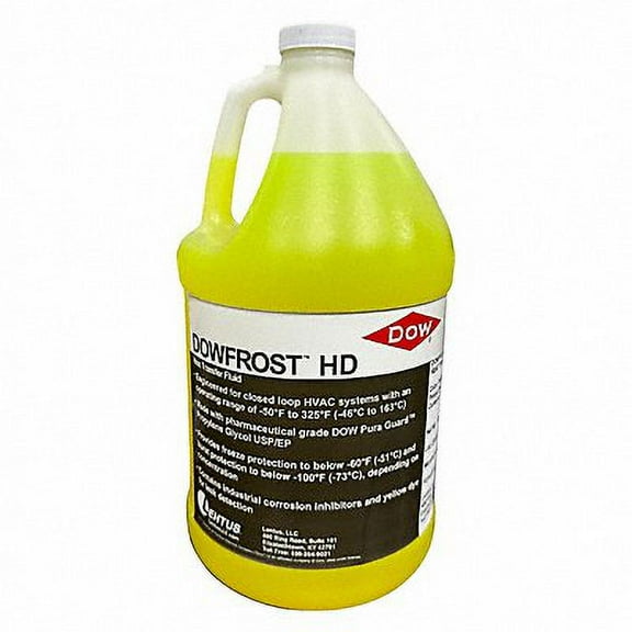 Dowfrost Freeze Protectant, Yellow, 1 gal, Bottle 9992103