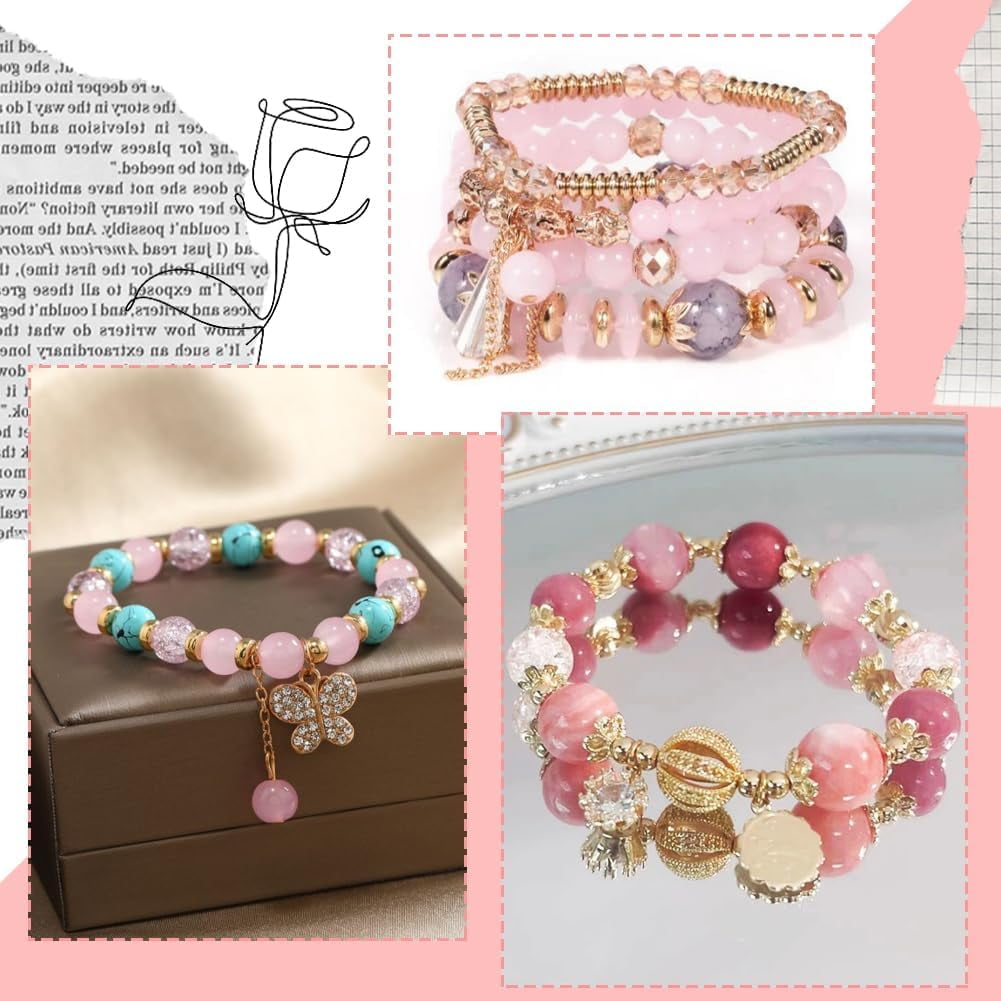 1 Box 600Pcs 24 Colors Pink Glass Beads 8mm Bulk Acrylic Pearl Beads Valentine's Day Wedding Small Round Transparent Frosted Loose Beads