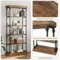 thumbnail image 4 of Industrial style Bookshelf Wood Bookcase 6 Tier Storage Open Rack Shelf with Metal Frame，Display for Bedroom,Living Room and Home Office, 4 of 8