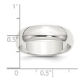 thumbnail image 4 of Auriga Fine Jewelry 925 Sterling Silver Rhodium-plated 6 mm Half-Round Band for Men Size 11.5, 4 of 8