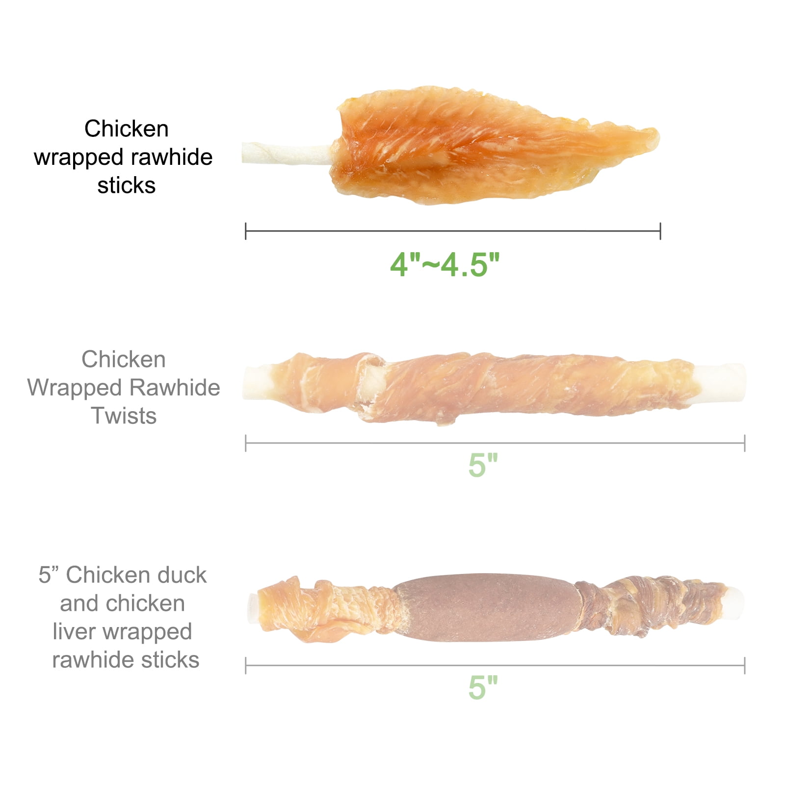 MON2SUN Chicken Wrapped Rawhide Sticks Small Dog Treats, 18.34 oz (40 Count)