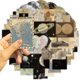 thumbnail image 2 of Paquete de pegatinas con mapa del mundo vintage, 50 unidades, Retro Astronomy Mo, 2 of 2