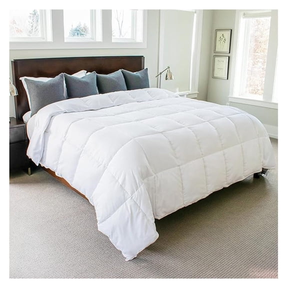 Gray Eagle Oversized King Comforter 108" x 90" – Extra Large Synthetic Down Duvet Insert – Ultra Soft Microfiber, All-Season, Lightweight & Fluffy – Hotel-Quality, Machine Washable, White