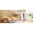 thumbnail image 5 of Full Size Bunk Bed with 2 Large Drawers & 5 Small Drawers, MDF & Solid Wood Construction, Modern Storage Design with Small Wardrobe – White, 5 of 9