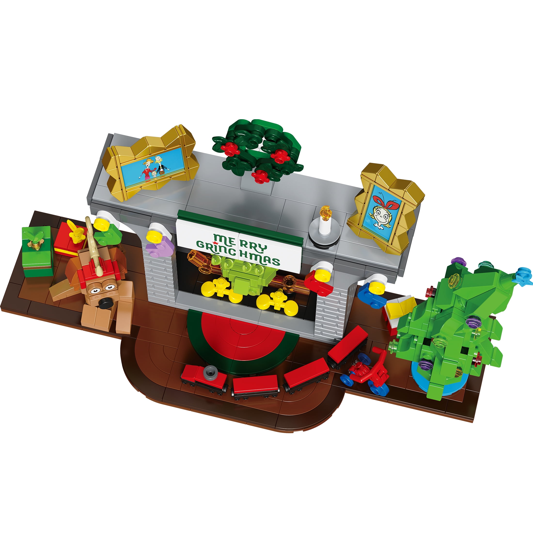 Brickcraft Grinch in Fireplace Brick Building Kit (591-Plastic Piece Set), Limited Edition Collectible, Christmas Décor, Toy Gift Idea for Boys and Girls Ages 8 Years Old and up