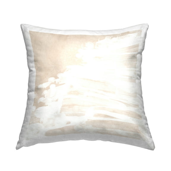 Stupell Industries Soft Beige Abstraction Decorative Printed Throw Pillow, 18 x 18