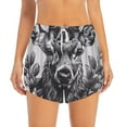 thumbnail image 2 of Daiia Monochrome Deer Floral Pattern Women's 2 in 1 Running Shorts - Lightweight Athletic Workout Gym Yoga Shorts Liner with Phone Pockets-XX-Large, 2 of 7