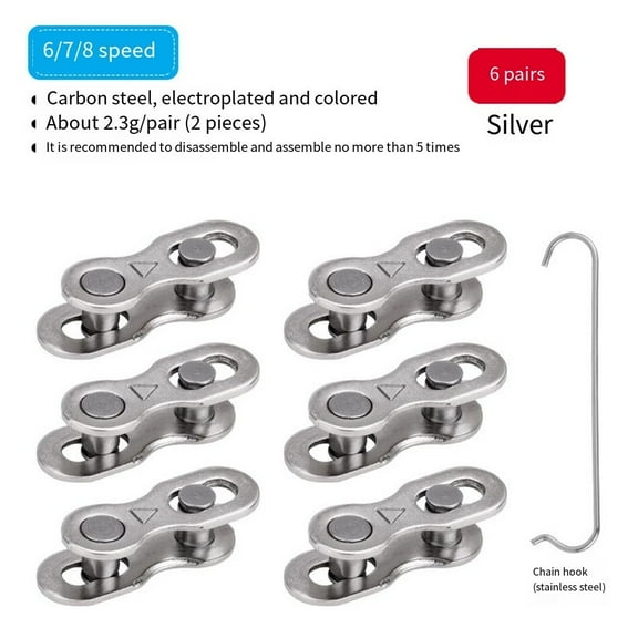 Bike Chain Quick Link - 8/9/10/11/12-Speed Gold/Silver (Carbon Steel)