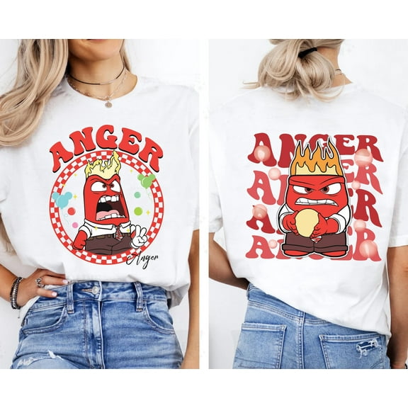SEIKEMS 2-Sided Inside Out Anger T-shirt, It's Okay To Feel All The Feels Shirt, Pixar Inside Out Emotion Tee, Disneyland Family Matching Shirt