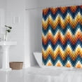 thumbnail image 2 of Orange Geometric Pattern Shower Curtain 84"x72" ,Bathroom Decorative Shower Curtains Set with 12 Hooks,Modern Waterproof Washable Shower Curtain, 2 of 6