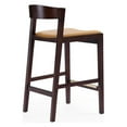 thumbnail image 4 of Manhattan Comfort Klismos 26.5" Faux Leather Counter Stool in Camel Brown/Walnut, 4 of 5
