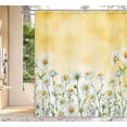 thumbnail image 2 of Daisy Shower Curtain, Floral Daisy Fabric Bathroom Curtains, Rustic Farmhouse Boho Shower Curtain Set, White Daisy Bathroom Shower Curtain with 12PCS Hooks, 60X70IN（Yellow）, 2 of 3