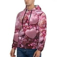 thumbnail image 3 of Honeii Pink Glitter Heart Candy Pattern Mens Hoodies Men's Loose Sleeve Sweatshirt,Pullover Hooded Sweatshirt for Men,Essentials Hoodie-X-Large, 3 of 7