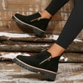 thumbnail image 5 of Xfvqtps Womens Suede Ankle Boots with Side Zipper Winter Casual Low Heel Booties Chunky Heel Round Toe British Style Shoes, 5 of 9
