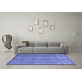 thumbnail image 3 of Ahgly Company Machine Washable Indoor Square Abstract Blue Modern Area Rugs, 5' Square, 3 of 4