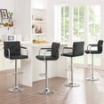 thumbnail image 5 of VECELO Bar Stools with Back and Armrest Set of 2, PU Leather Adjustable Height Swivel Counter Height Barstools, Black, 5 of 9