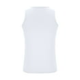 thumbnail image 6 of Sakmal Crew Neck Tank Tops Men White White Solid Breathable Workout Muscle Camisole Mens Sleeveless Tee Shirts, 6 of 6