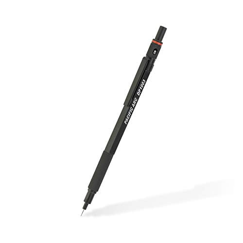 Pacific Arc Chromagraph Metal Mechanical Pencil .3 mm Black Barrel Mechanical Pencil with Built In Adjustable Pencil Grade, Lead Pencil Holder for Drafting, Sketching, and Drawing